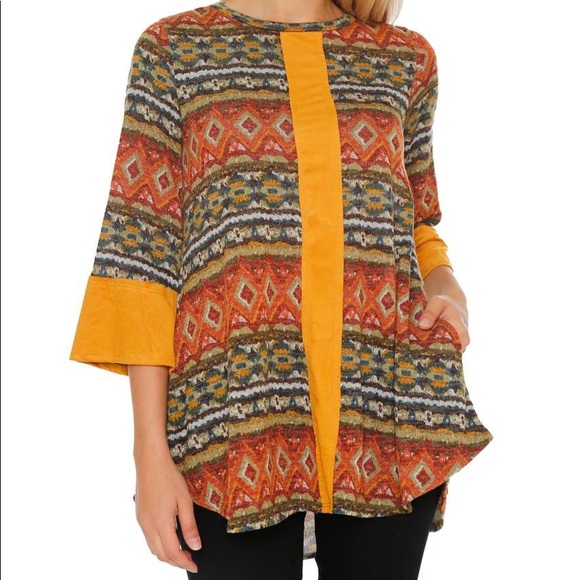 3/4 Sleeve Knit Tunic Top @LAST TWO - Picture 4 of 5